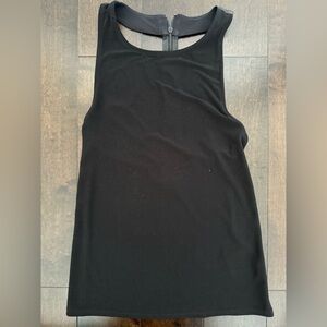 Alice + Olivia Classic Black Open Back, Tank Top, with Leather Lining NEVER WORN